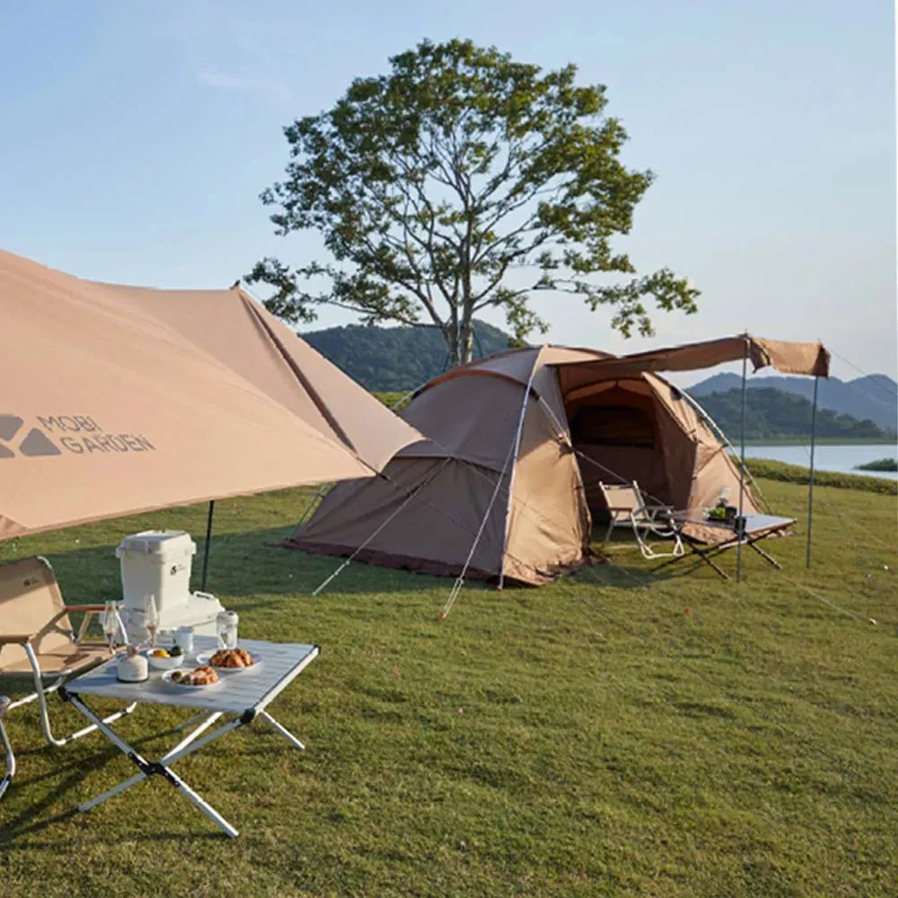 MOBI GARDEN Camping Tunnel Tent – Windproof & Rainproof 4-Season Shelter