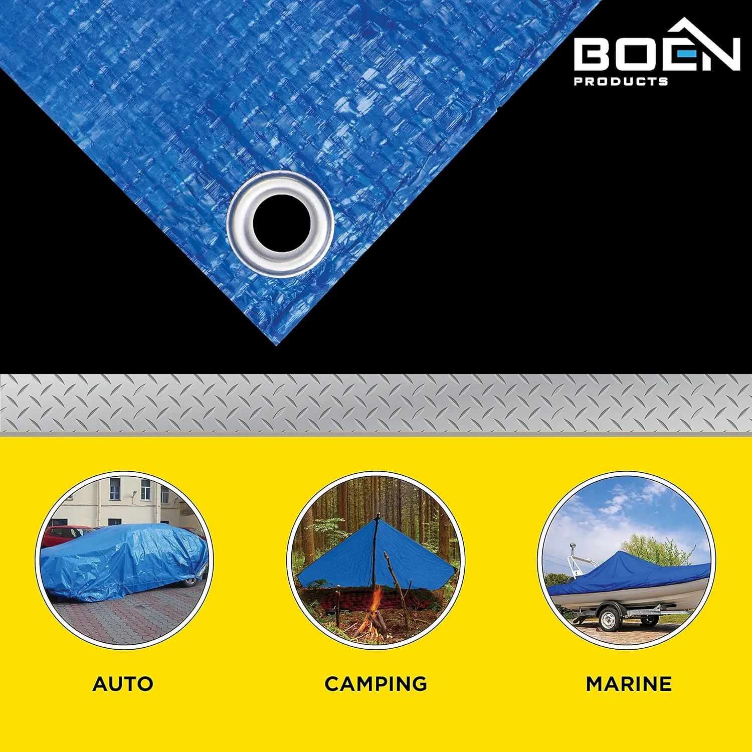 Multi-Purpose Large Tarp Waterproof Cover | Blue, 30' x 40' 5 Mil Thick | Rip Proof Tarps | Thick Weave Material, UV Resistant Great for Tarpaulin Canopy Tent, Boat, RV or Pool Cover