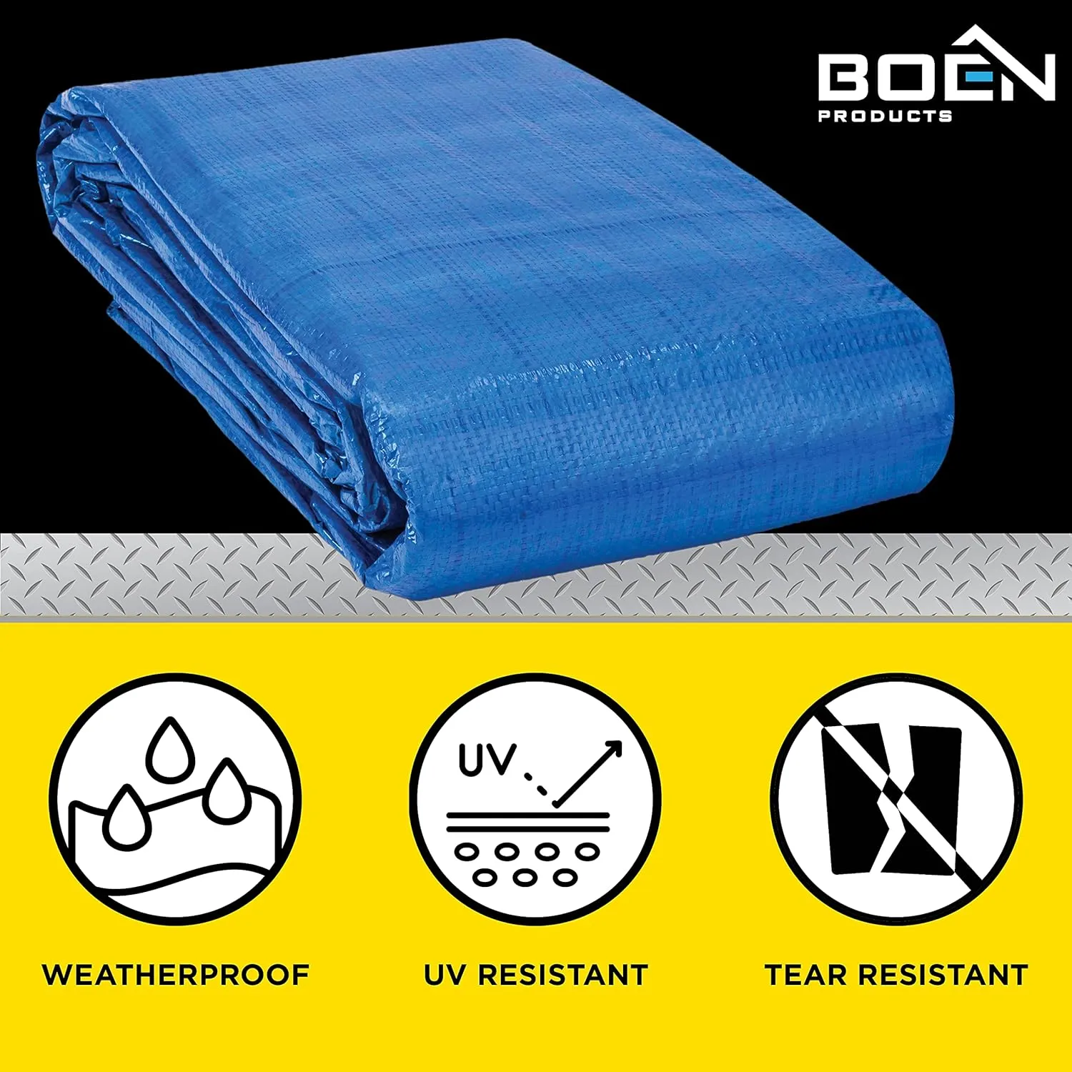 Multi-Purpose Large Tarp Waterproof Cover | Blue, 30' x 40' 5 Mil Thick | Rip Proof Tarps | Thick Weave Material, UV Resistant Great for Tarpaulin Canopy Tent, Boat, RV or Pool Cover