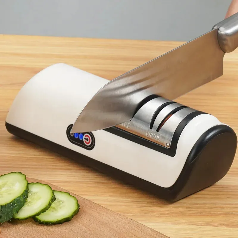 Multifunctional Electric Knife Sharpener – 4-Speed Automatic Blade Tool for Kitchen Chefs & Home Cooks