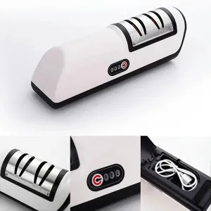 Multifunctional Electric Knife Sharpener – 4-Speed Automatic Blade Tool for Kitchen Chefs & Home Cooks