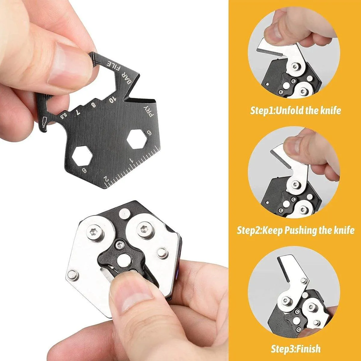 Multifunctional Hexagon Pocket Knife Outdoor Mini Tool Survival EDC Gear Kit
