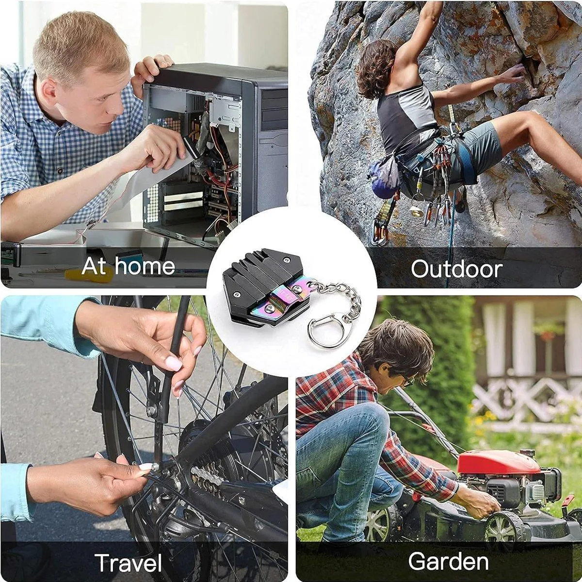 Multifunctional Hexagon Pocket Knife Outdoor Mini Tool Survival EDC Gear Kit