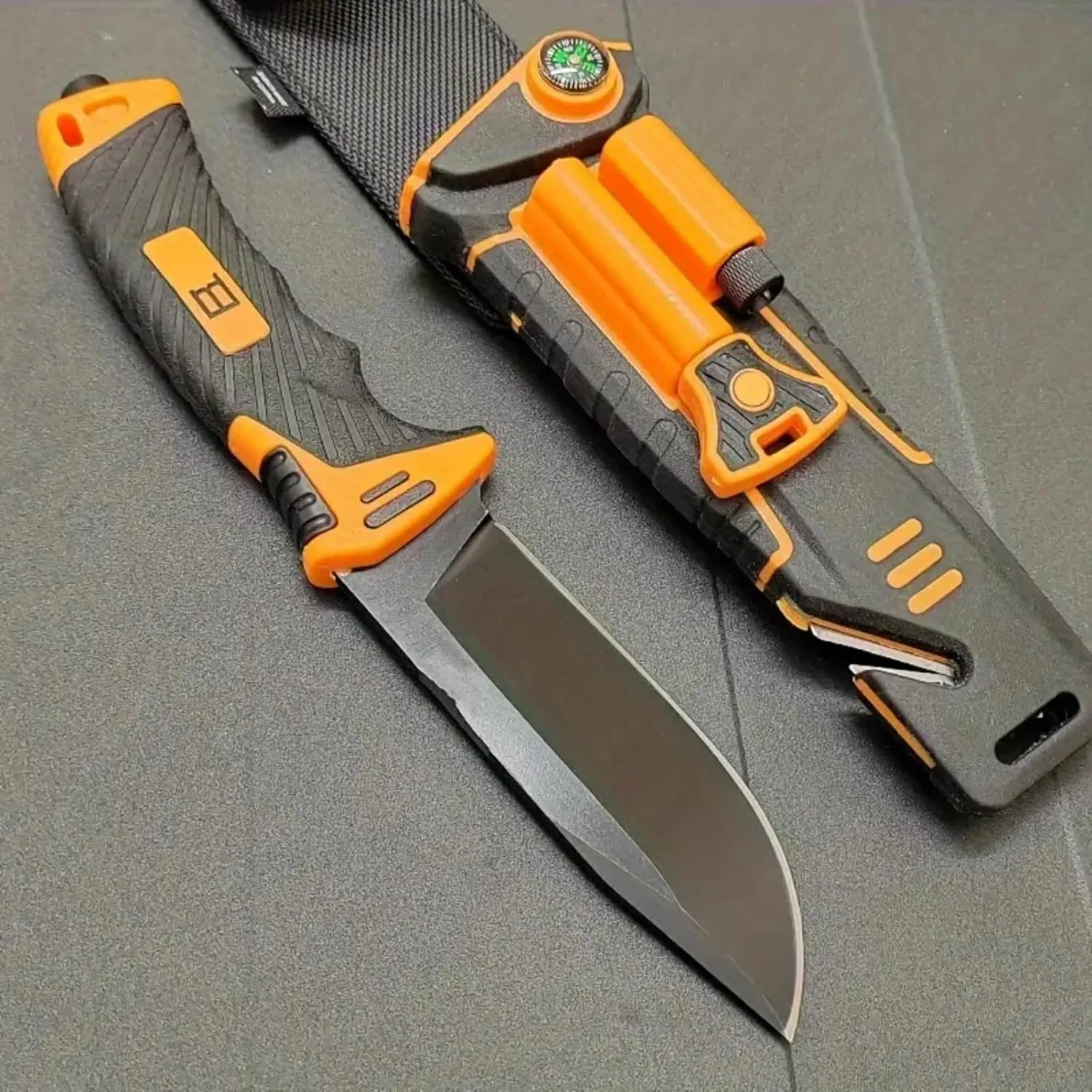Multifunctional outdoor portable high hardness sharp knife survival knife - with sheath
