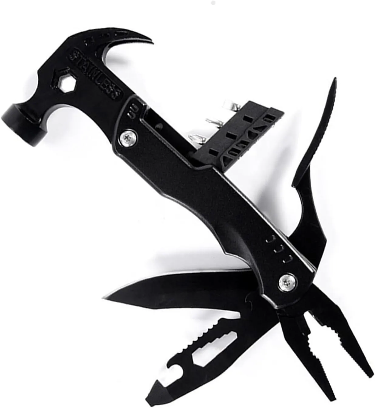 Multifunctional Outdoor Screwdriver Pliers Camping Accessories Claw Hammer Belt Knife Survival Gear Hammer Saw