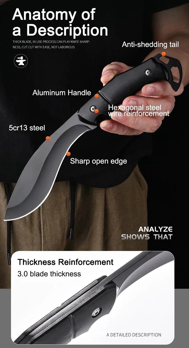 Multifunctional Outdoor Straight Knife, High Hardness