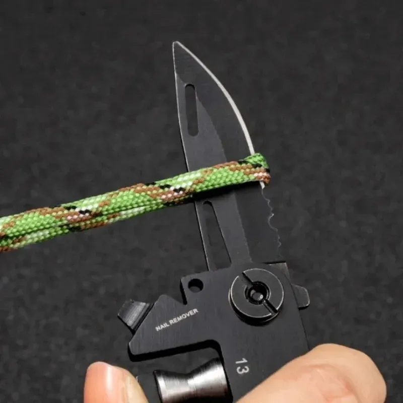 Multifunctional Outdoor Tool Card Stainless Steel for Camping and Hiking