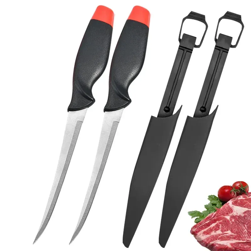 Multifunctional Sharp Fish Killing Knife Stainless Steel Fish Fillet Knife Fruit Slicing Utility Knife Chef Knife with Cover