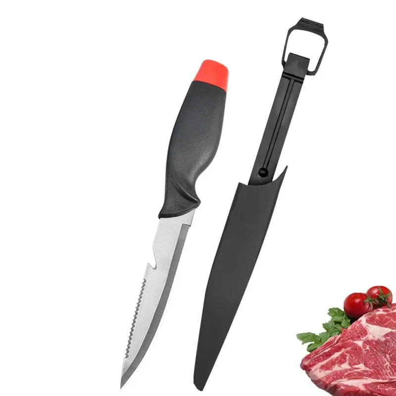 Multifunctional Sharp Fish Killing Knife Stainless Steel Fish Fillet Knife Fruit Slicing Utility Knife Chef Knife with Cover