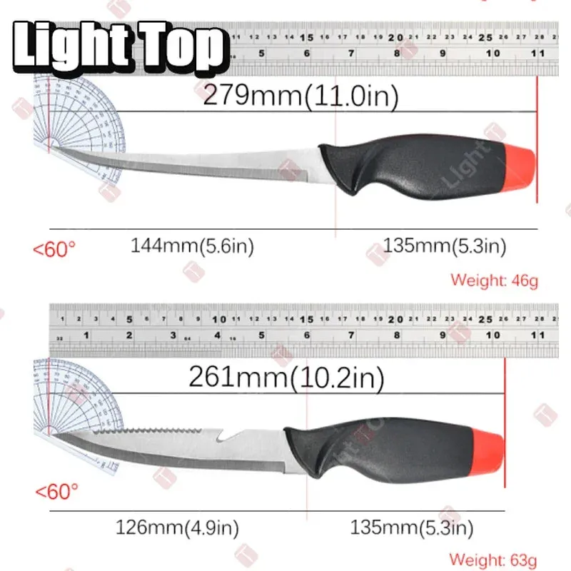 Multifunctional Sharp Fish Killing Knife Stainless Steel Fish Fillet Knife Fruit Slicing Utility Knife Chef Knife with Cover