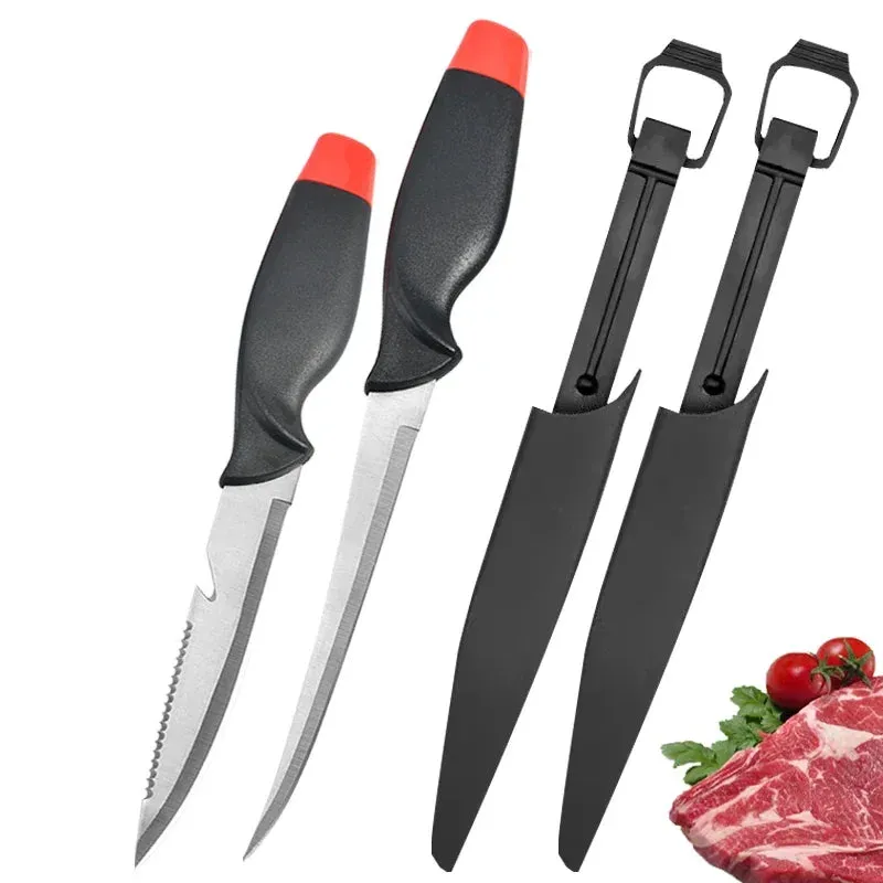 Multifunctional Sharp Fish Killing Knife Stainless Steel Fish Fillet Knife Fruit Slicing Utility Knife Chef Knife with Cover