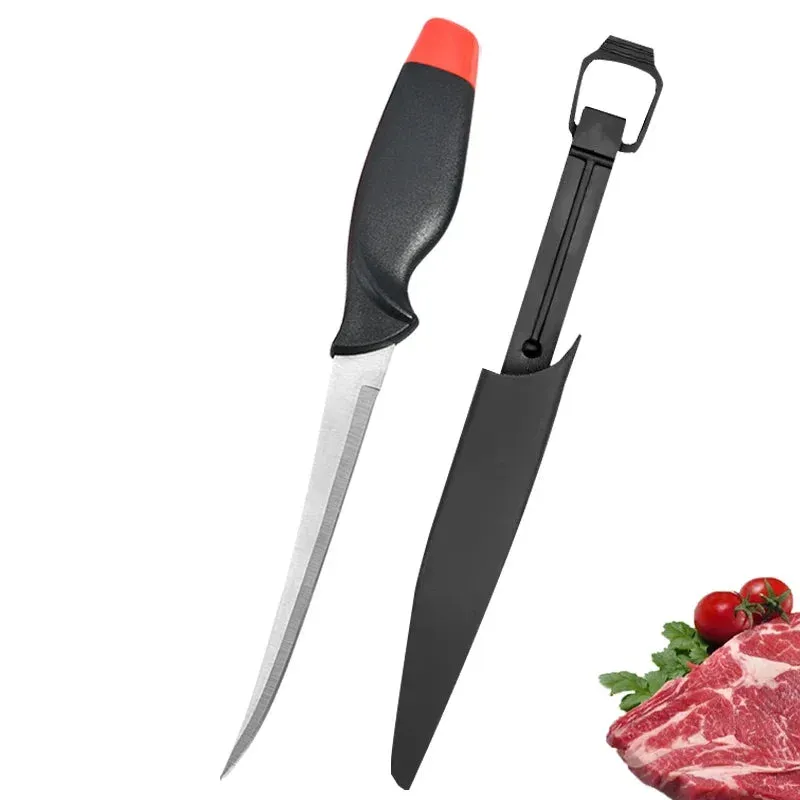 Multifunctional Sharp Fish Killing Knife Stainless Steel Fish Fillet Knife Fruit Slicing Utility Knife Chef Knife with Cover