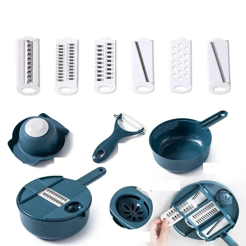 Multifunctional Vegetable Cutter – 12-in-1 Chopper and Shredder for Efficient Meal Prep