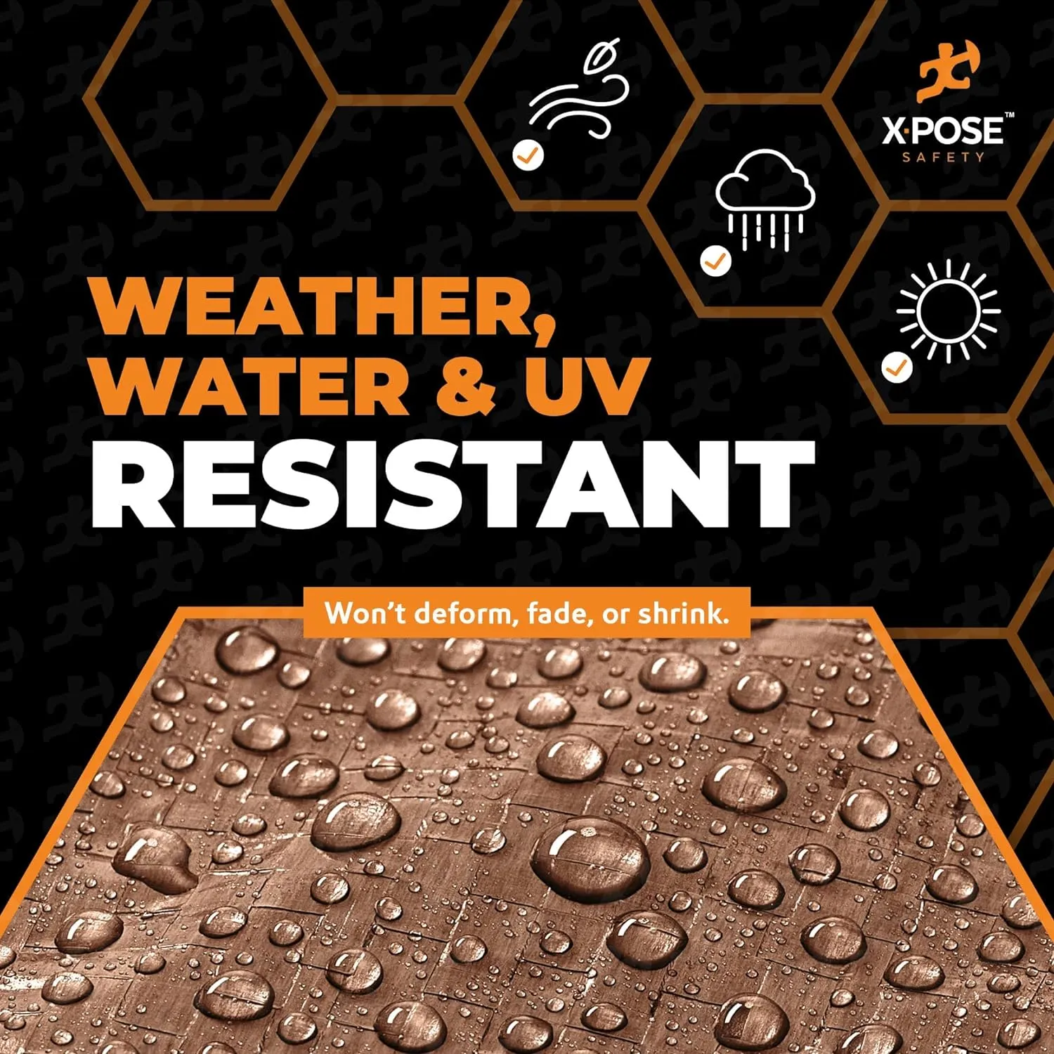 Multipurpose Protective Cover Brown Poly Tarp 8' x 10' - Durable, Water Resistant, Weather Resistant - 5 Mil Thick Polyethylene - by Xpose Safety - by Xpose Safety
