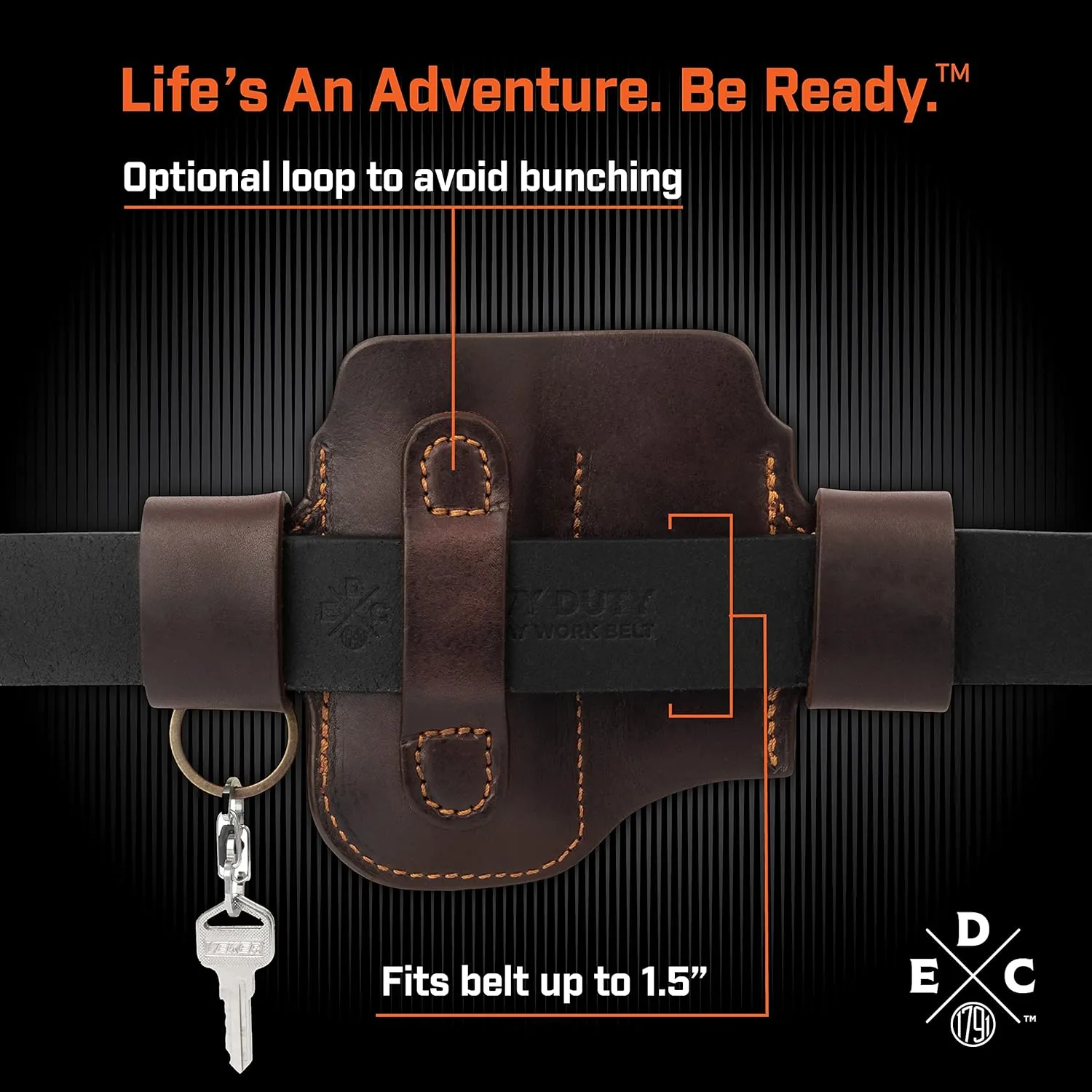 Multitool & Flashlight Holster, Leather EDC Organizer Belt Pouch Fits Multitool, Knife, Flashlight, Keys - Compatible with Heavy Duty Leatherman, Gerber, SOG