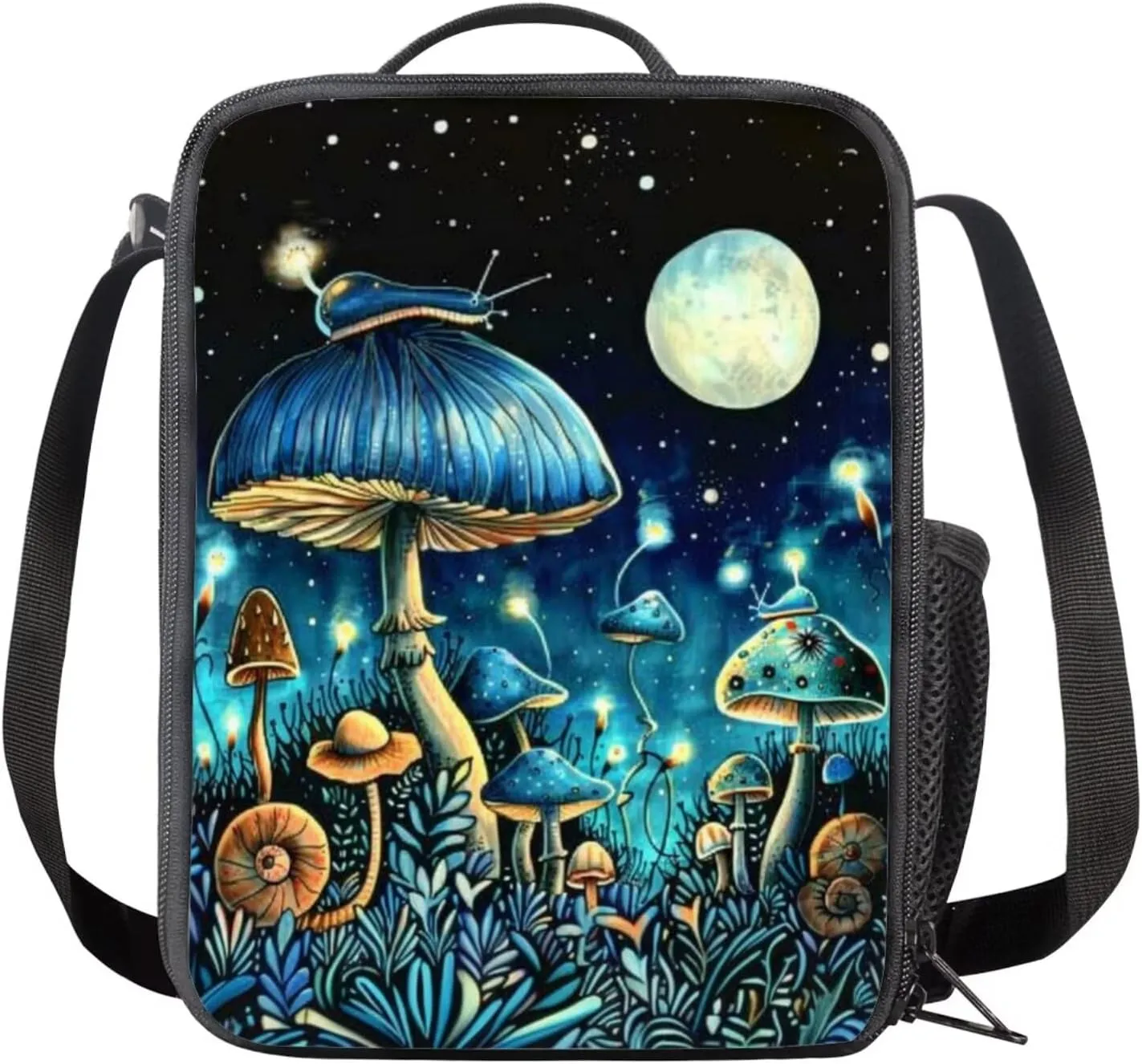 Mushroom Backpack for School Girls Backpack with Lunch Box and Soft Pencil Case 3PCS Set 17 inch Sturdy Bookbag for Kids Boys Large Capacity School Bag with Compartments School Supplies Set