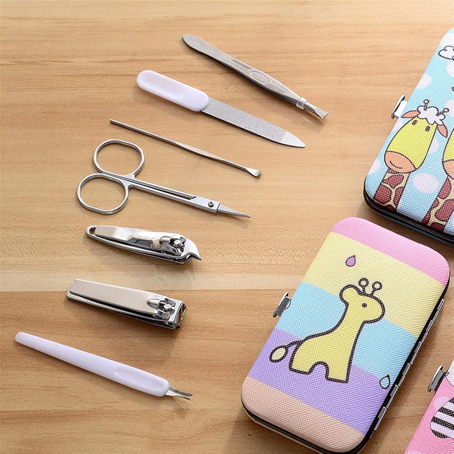 Nail Clippers Set Nail Clippers Set, Decoration Tools, Stainless Steel Manicure Knife, Nail Clippers 7 Piece Set Beauty Tool Portable Set(C)