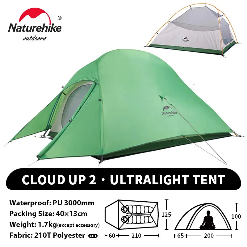 NATUREHIKE Cloud Up 2 Ultralight Waterproof Trekking Tent for Two-Person Camping & Hiking