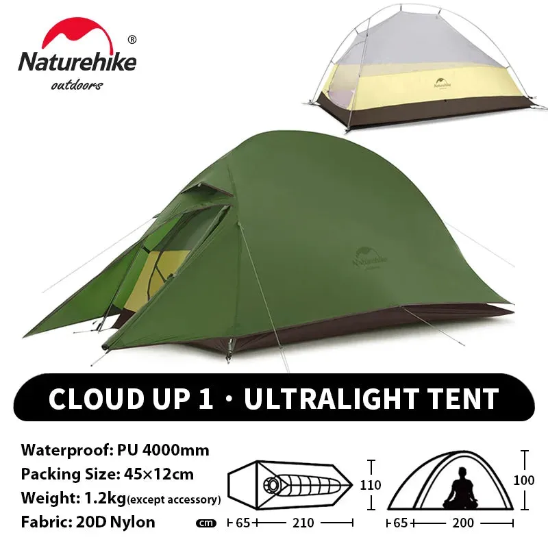 NATUREHIKE Cloud Up 2 Ultralight Waterproof Trekking Tent for Two-Person Camping & Hiking