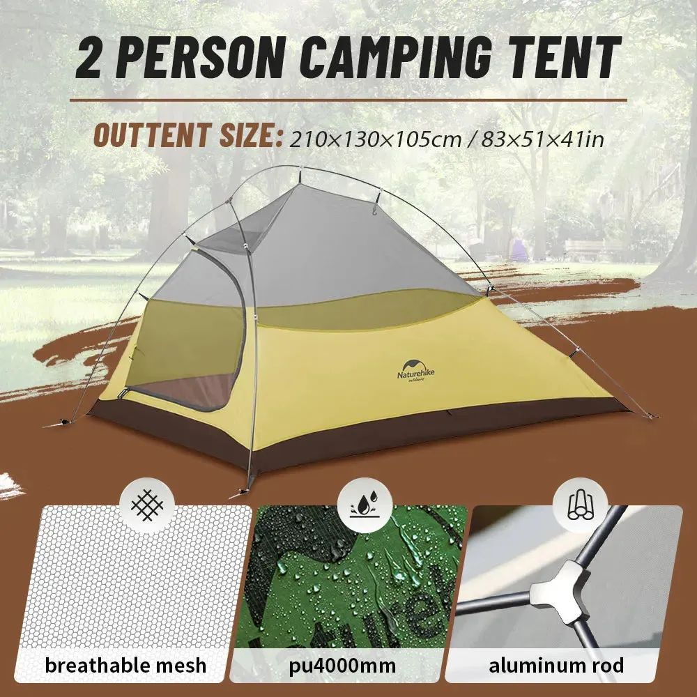 NATUREHIKE Cloud Up 2 Ultralight Waterproof Trekking Tent for Two-Person Camping & Hiking
