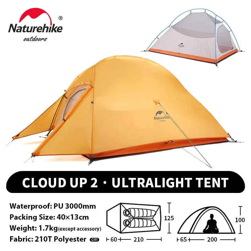 NATUREHIKE Cloud Up 2 Ultralight Waterproof Trekking Tent for Two-Person Camping & Hiking