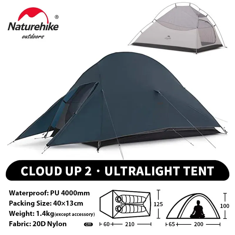 NATUREHIKE Cloud Up 2 Ultralight Waterproof Trekking Tent for Two-Person Camping & Hiking
