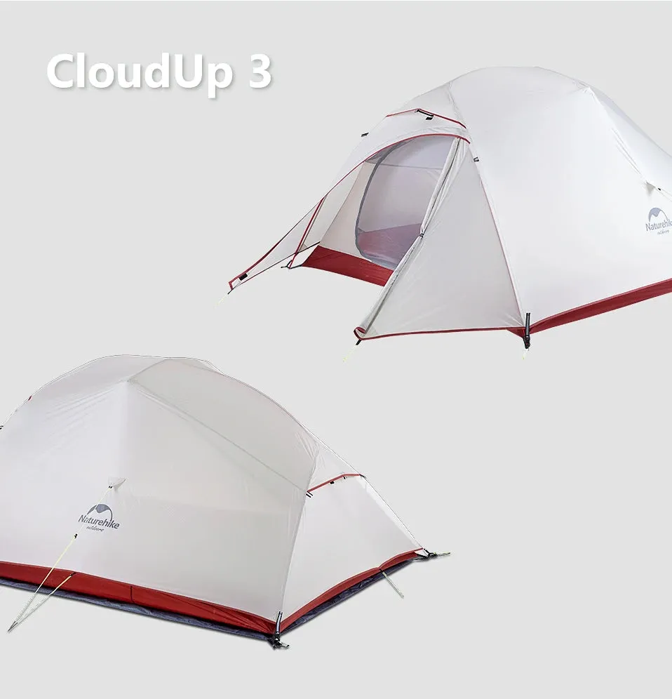 Naturehike Cloud Up Ultralight Camping Tent - 1, 2, or 3 Person Waterproof Tent