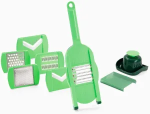 Nicer Dicer Speed Light | Hand Slicer | Set of 8 - Adjustable Slicer Grater Manual with V-Blade | Vegetable Slicer | Vegetable Slicer | Dark Green, Silver, Green