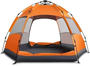 NIEH Camping Tents Shelters Pop Up Camping Tent for 3 to 4 PersonAutomaticPortable Dome Double Layer TentWater-Resistant Sun Shelter Hiking Tent