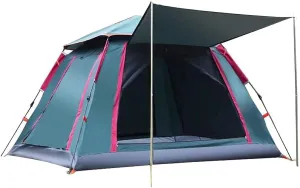 NIEH Pop-up Dome Tent Automatic Quick Open Thicken Waterproof Camp Outdoor Tent Ventilation Install Fully 2-4 Person, Setup Porch Double Layer-85 * 85 * 55INCH