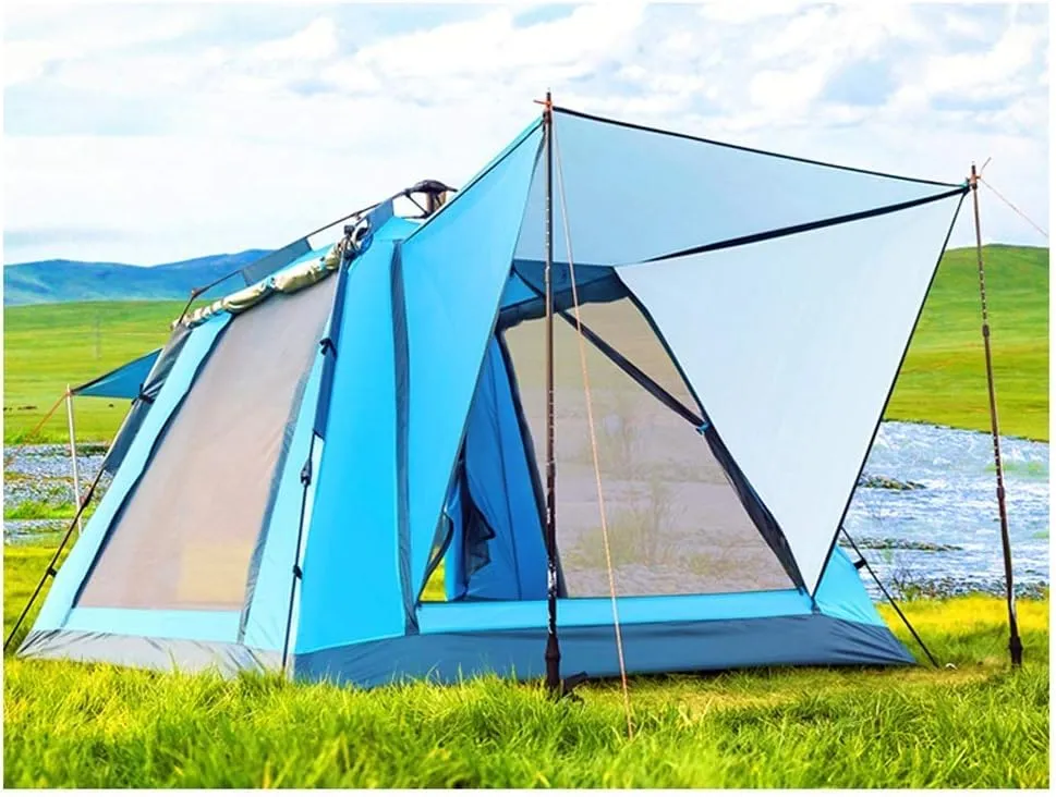 NIEH Tent Windproof Waterproof Camping Tent Outdoor Camping Tent, 3-4 People, Double-Layer Structure, Automatic Quick Opening No Need to Build, Rainproof Sunscreen Waterproof, Suitable for Picnics Be