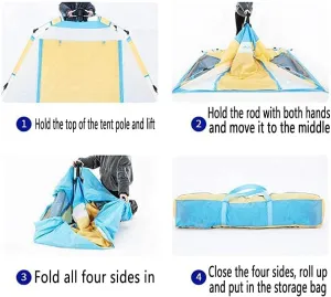 NIEH Tent,Camping Family Waterproof Pop Up Tent,Outdoor Traveling Easy Set Up 3-4 People Blue 79x55inch