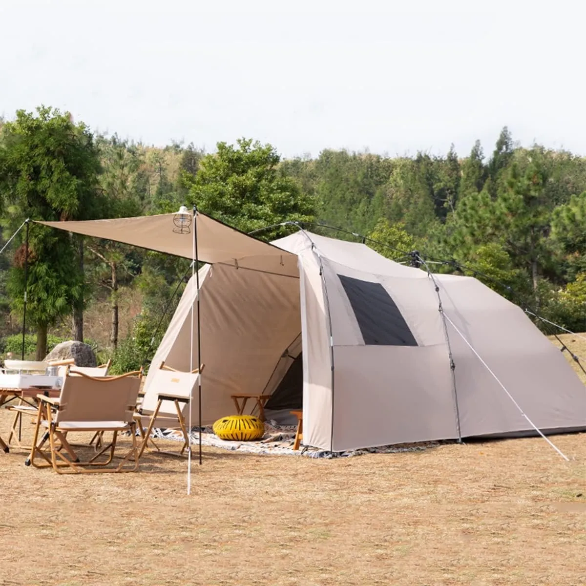 NIEH Tents for Camping 4 Person 124x89x64Inch Pop Up Tents for Adults 4 Man Tent,Backpacking Tent with 1 Livingroom 1 Bedroom,Family Tents for Camping