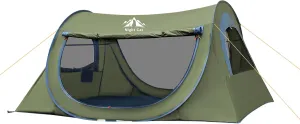 Night Cat Pop-up Camping Tent: 2 Person Tunnel Tent Waterproof Instant Easy Setup Tents Foldable Outdoor