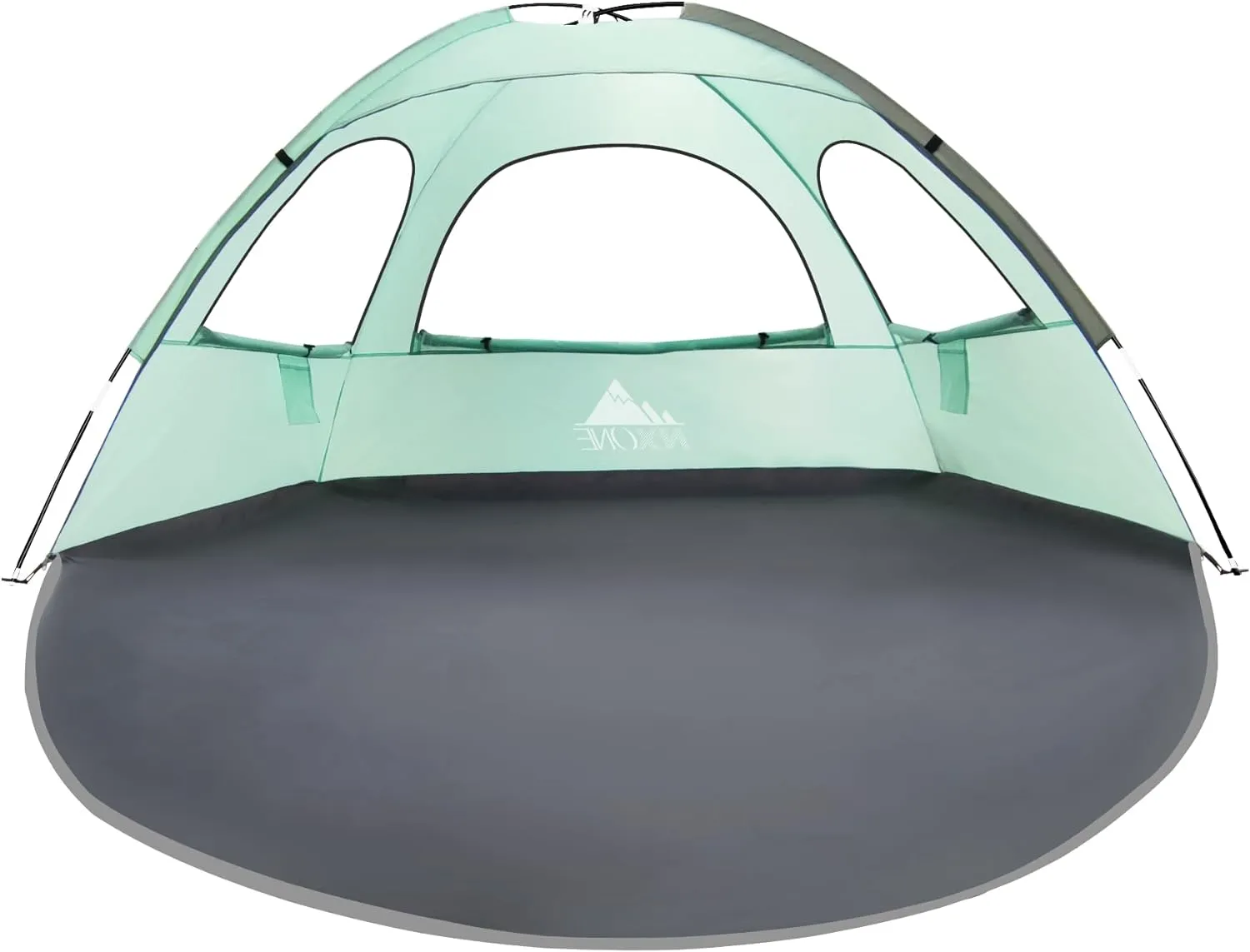 NXONE Beach Tent Sun Shade Shelter for 2-3 Person with UV Protection, Extended Floor, 3 Mesh Roll Up Windows & 8.0mm Fiberglass Rods丨Carry Bag Included (Mint Green)