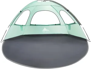 NXONE Beach Tent Sun Shade Shelter for 2-3 Person with UV Protection, Extended Floor, 3 Mesh Roll Up Windows & 8.0mm Fiberglass Rods丨Carry Bag Included (Mint Green)