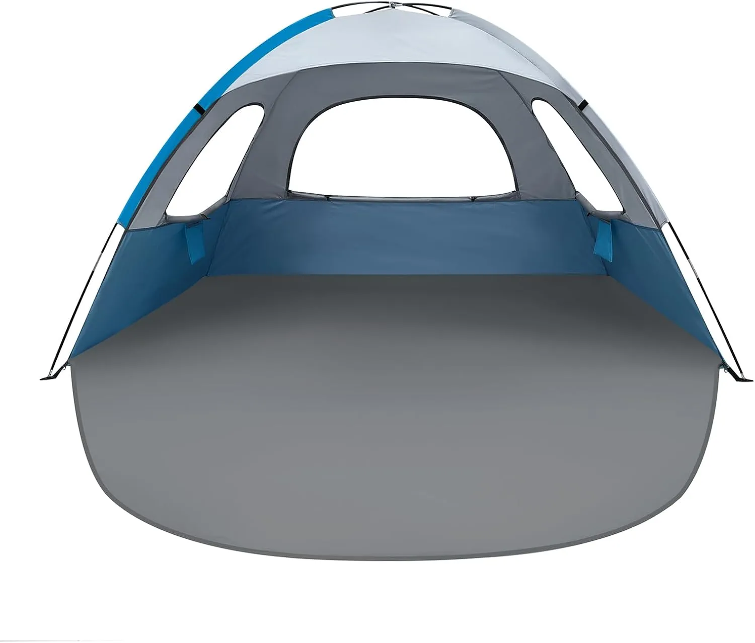 NXONE Beach Tent Sun Shade Shelter for 3/4/6 Person Person with UV Protection, Extended Floor, 3 Mesh Roll Up Windows & 8.0/8.5mm Fiberglass Rods丨Carry Bag Included