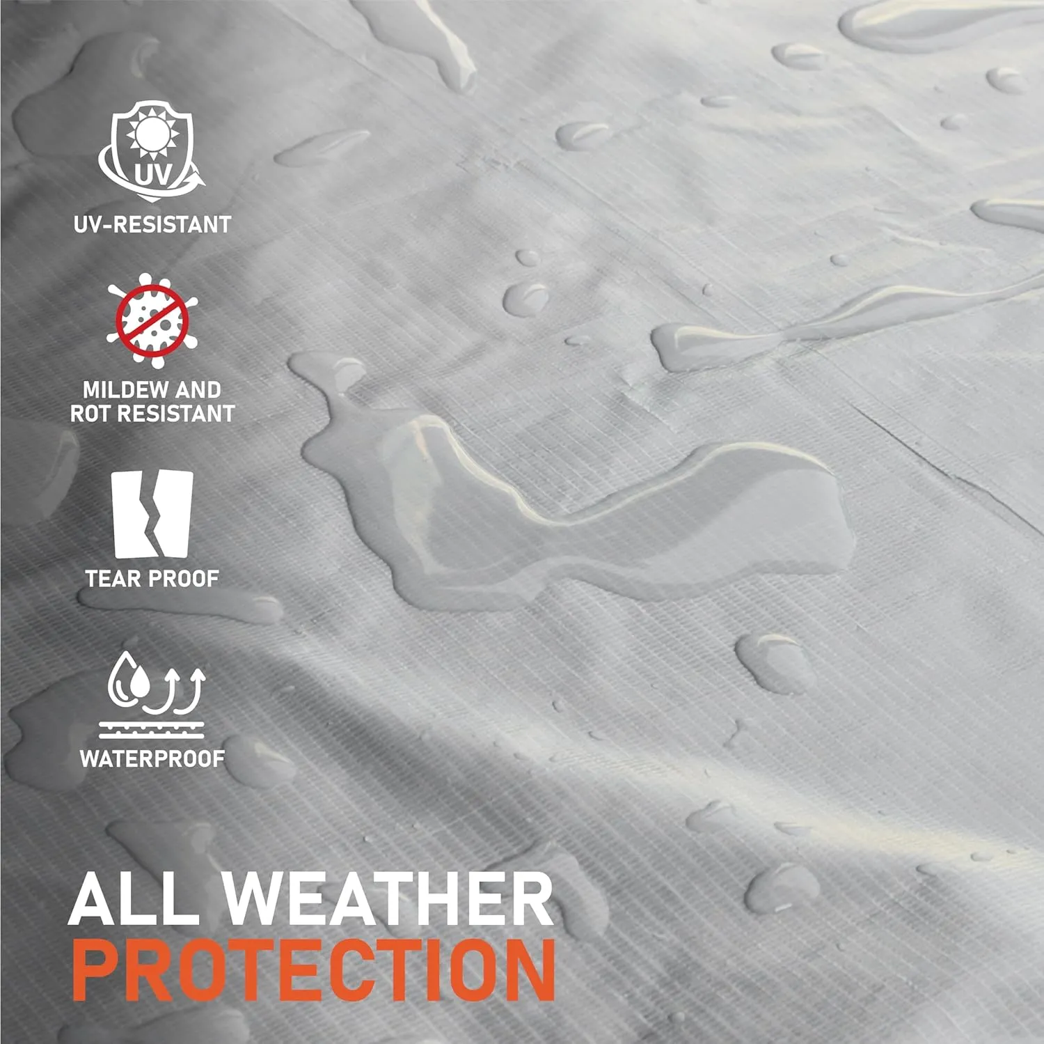 Olympia Tools Medium Duty 10 Mil Tarp Cover with Metal Grommets and Reinforced Edges, Waterproof & UV Resistant Tarpaulin - Silver/Black - 12' x 16'