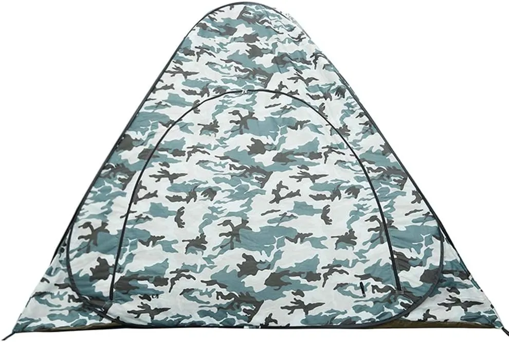 Outdoor Backpack Tent Ice Fishing Tent 2-Person Portable Insulated Pop-Up Ice Fishing Shelter Ice Tent for Outdoor Fishing Night Cat Camping Ten (Gray 200X200X160CM)