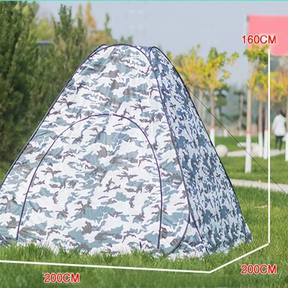 Outdoor Backpack Tent Ice Fishing Tent 2-Person Portable Insulated Pop-Up Ice Fishing Shelter Ice Tent for Outdoor Fishing Night Cat Camping Ten (Gray 200X200X160CM)