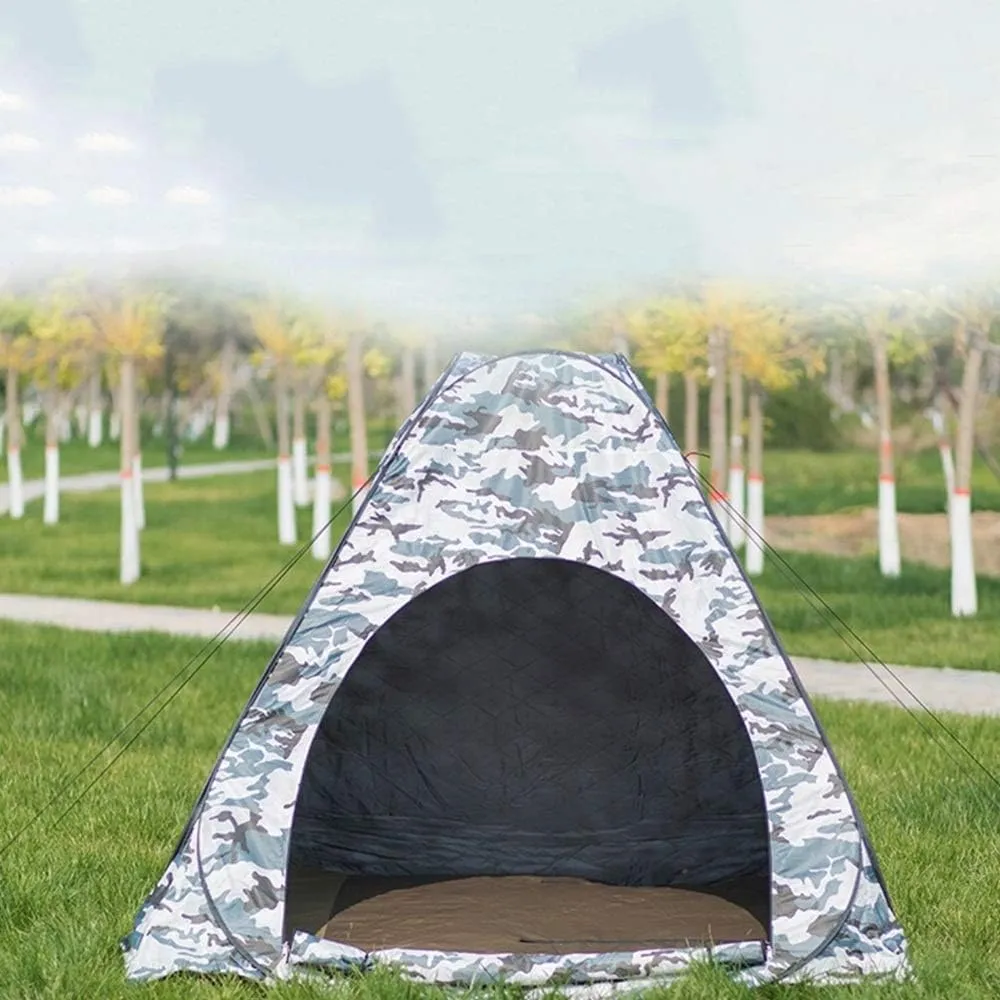 Outdoor Backpack Tent Ice Fishing Tent 2-Person Portable Insulated Pop-Up Ice Fishing Shelter Ice Tent for Outdoor Fishing Night Cat Camping Ten (Gray 200X200X160CM)