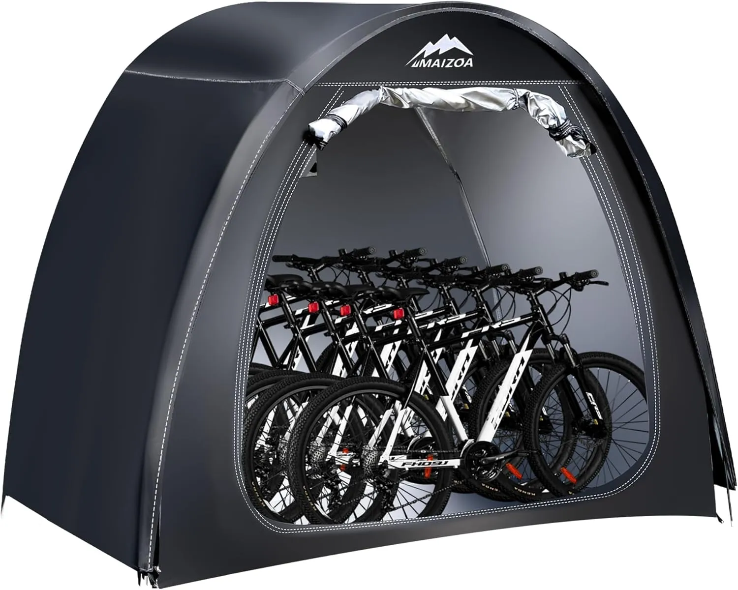 outdoor bike storage tent, with removable waterproof sun protection cover made of 210D Oxford cloth PU 4000mm waterproof fabric for bicycles, motorbikes, gardening tools and other items