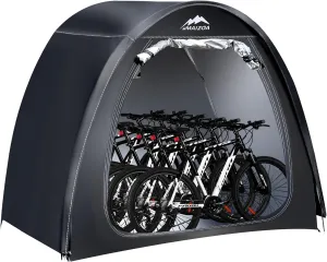 outdoor bike storage tent, with removable waterproof sun protection cover made of 210D Oxford cloth PU 4000mm waterproof fabric for bicycles, motorbikes, gardening tools and other items