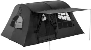 Outdoor Blow Up Tent Inflatable Outdoor Shelter Camping Cabin Black Suitable for 2-4 People Excellent Rain Protection Configurable Stove