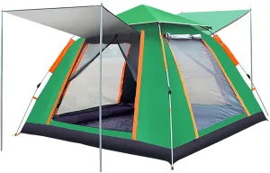Outdoor Camping Tent, Automatic Pop-Up Quick Open Tent, Waterproof Wind Proof Anti-UV, with Carry Bag, for Camping, Traveling, Hiking or Backyard Fun, Green