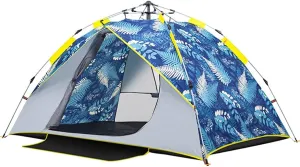 Outdoor Camping Tent for 3-4 Person, Automatic Quick-Opening Instant Pop-Up Tents Windproof Rainproof for Travel Outdoor Activities
