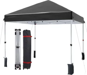 Outdoor Canopy Tent,8 x 8 Ft Pop Up Beach Canopy Tent 3 Adjustable Heights for Outdoor Shades with Wheeled Bag, 8 Stakes, 4 Ropes, Portable Shelter for Events, Parties, Camping
