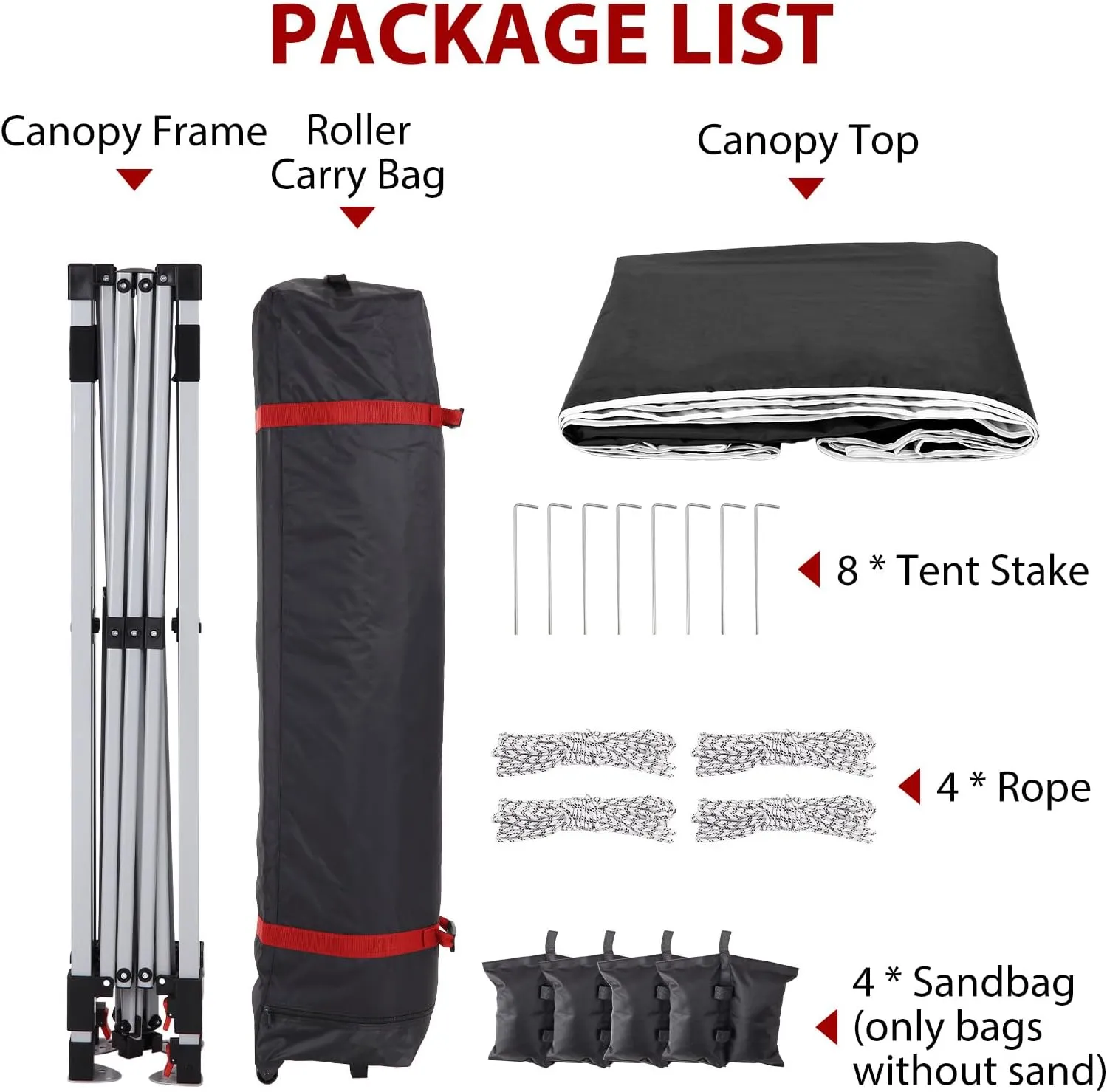 Outdoor Canopy Tent,8 x 8 Ft Pop Up Beach Canopy Tent 3 Adjustable Heights for Outdoor Shades with Wheeled Bag, 8 Stakes, 4 Ropes, Portable Shelter for Events, Parties, Camping