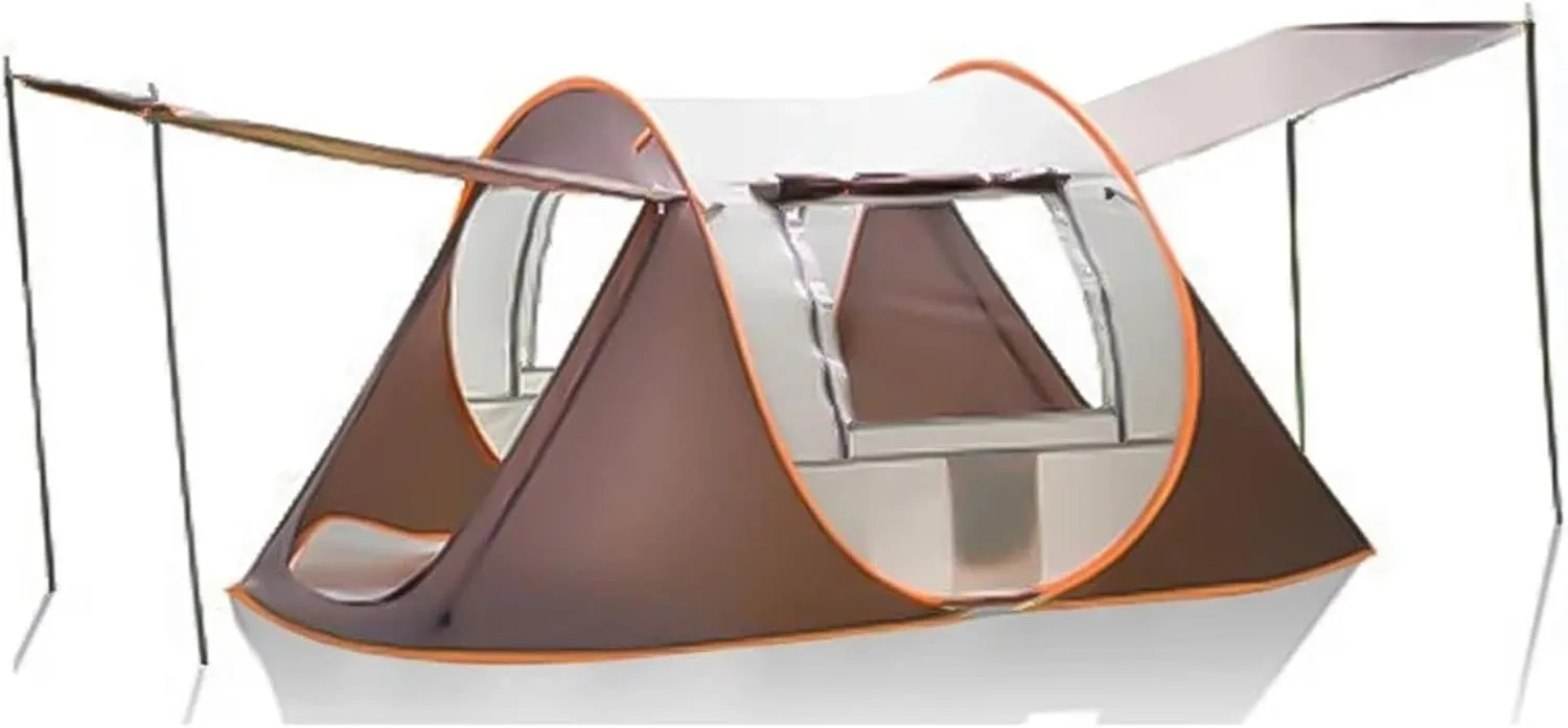 Outdoor Easy Pop Up Tents Compatible with Camping 3-4/5-8 Person Waterproof Automatic Setup Family Tent Travel Hiking Backpacking (Coffee 3 4 Person)