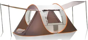 Outdoor Easy Pop Up Tents Compatible with Camping 3-4/5-8 Person Waterproof Automatic Setup Family Tent Travel Hiking Backpacking (Coffee 3 4 Person)